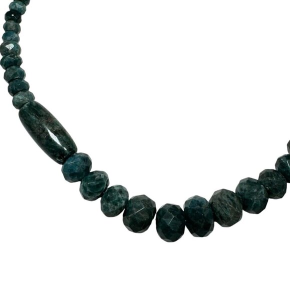 Jay King Graduated Teal Apatite Bead 18" Necklace Sterling Clasp - Picture 6 of 8